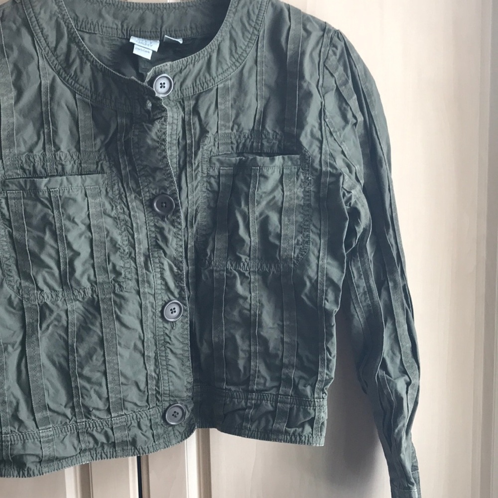 DKNY  CITY DKNY army green waist /crop NWOT 10 petite textured - Picture 6 of 12